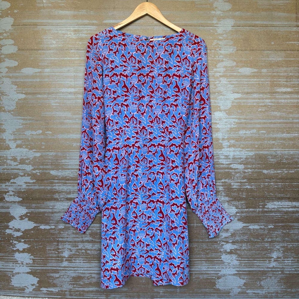 Rungolee Naomi 100% Silk Dress Preppy Boho Spring Summer Career Womens M - Picture 2 of 6